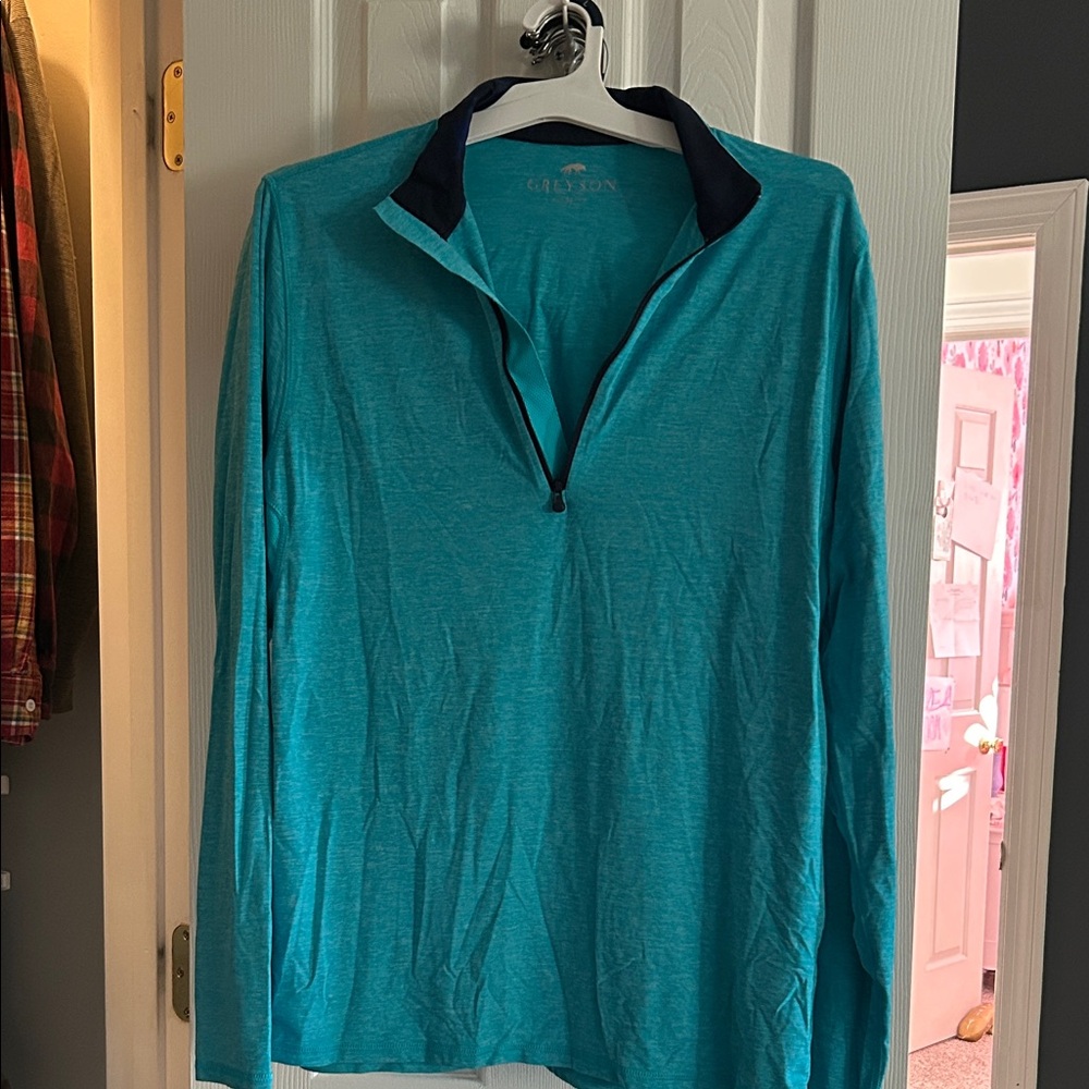 Greyson Teal Quarter Zip Medium
